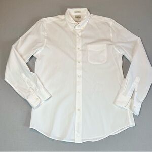 J. Crew Men's Slim Fit White Secret Wash Button Down Shirt - Organic Cotton - M